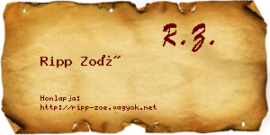 Ripp Zoé névjegykártya